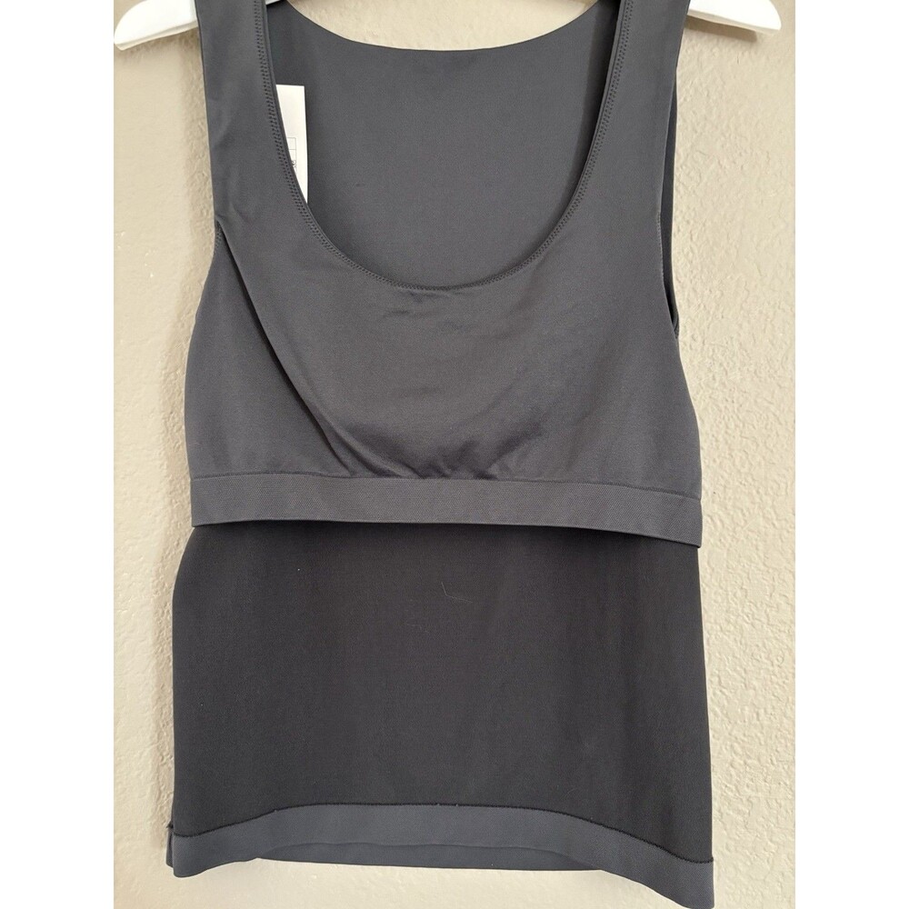 A New Day Gray Sleeveless Cropped Scoop Neck Stretch Knit Tank Top S - Picture 3 of 3